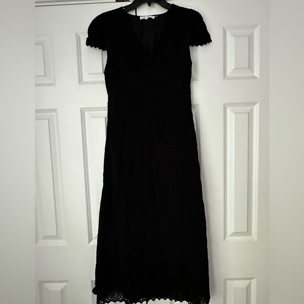 Beautiful NEW love shack fancy midi BLACK dress size S